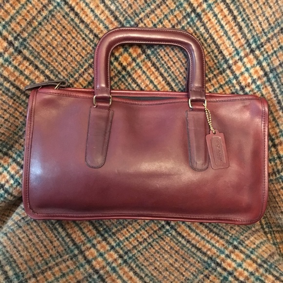 Coach Handbags - Coach Vintage Burgundy Slim Satchel